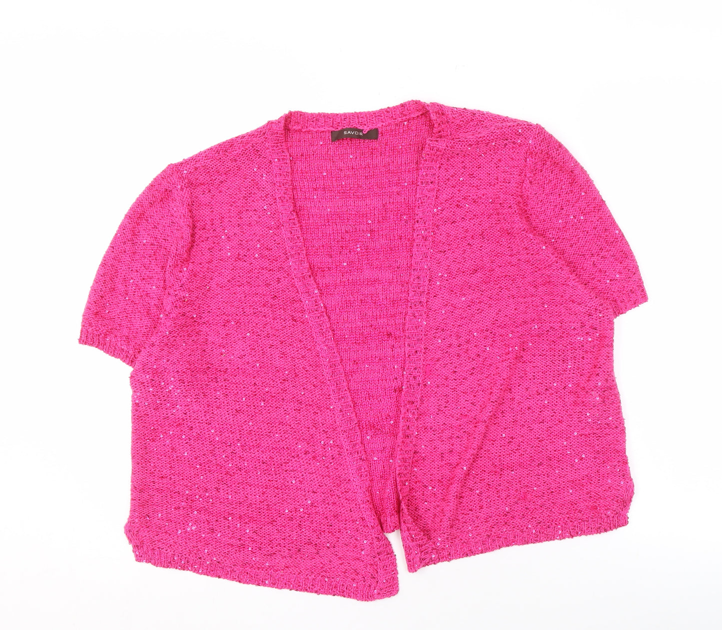 Savoir Women's Pink Open Front Cardigan Jumper Size 20