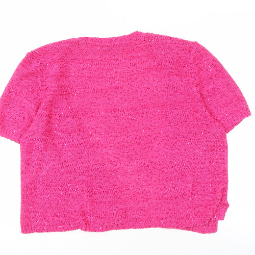 Savoir Women's Pink Open Front Cardigan Jumper Size 20