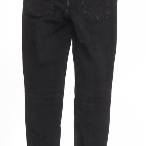 Women's Black Skinny Jeans - Size 14, Stretch Denim