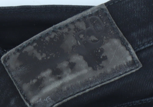 Women's Black Skinny Jeans - Size 14, Stretch Denim