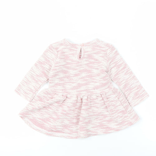 Disney Girls Pink Minnie Dress 9-12 Months With Long Sleeves