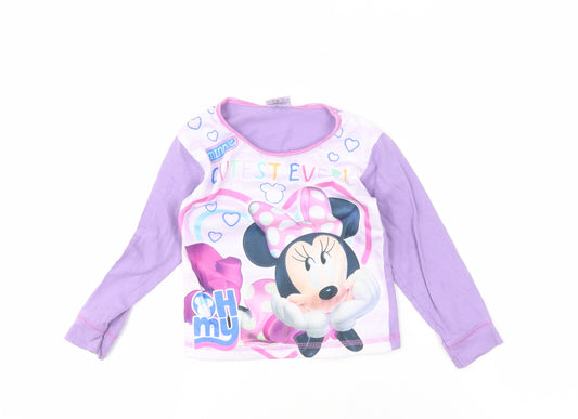 Front view of Mickey and Friends unisex toddler purple t-shirt 18-24 months