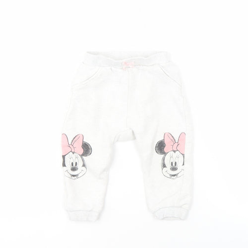 Disney Unisex 12-18 Months White Elastic Waist Trousers