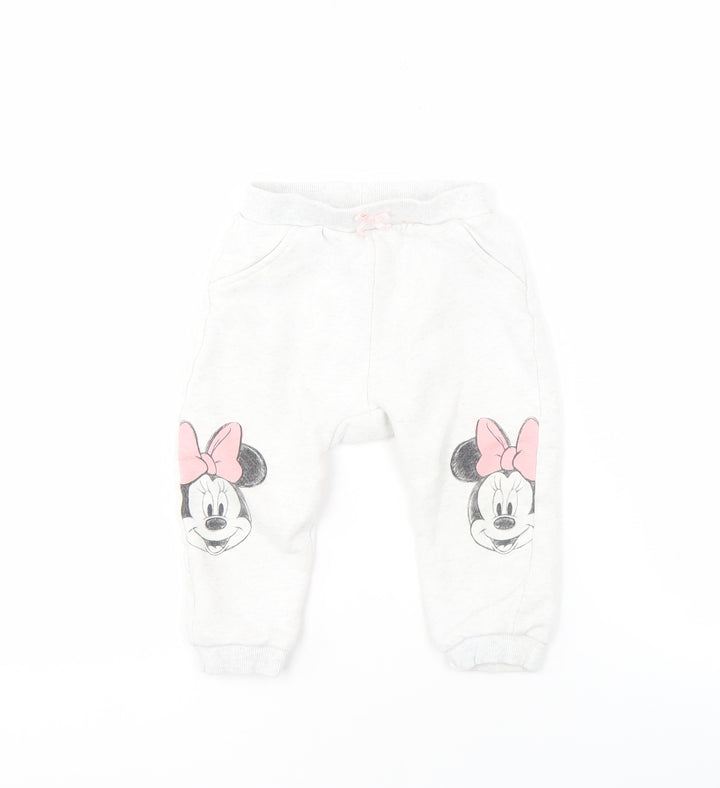 Disney Unisex 12-18 Months White Elastic Waist Trousers