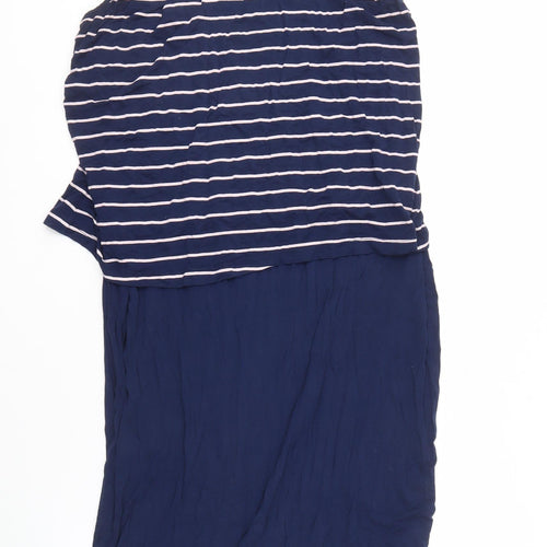 South Womens Blue Sleeveless Striped Dress Size 18