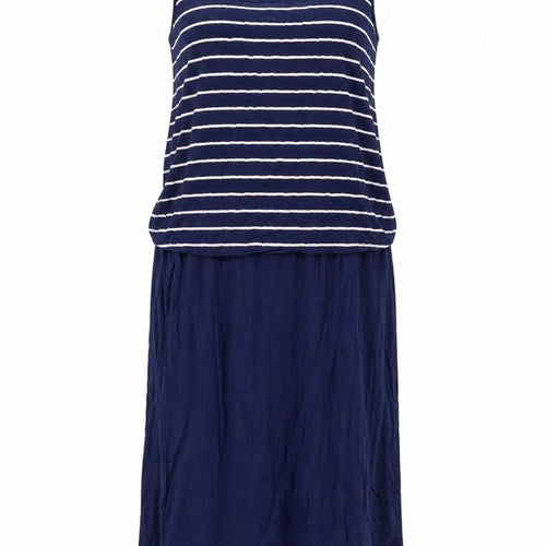 South Womens Blue Sleeveless Striped Dress Size 18