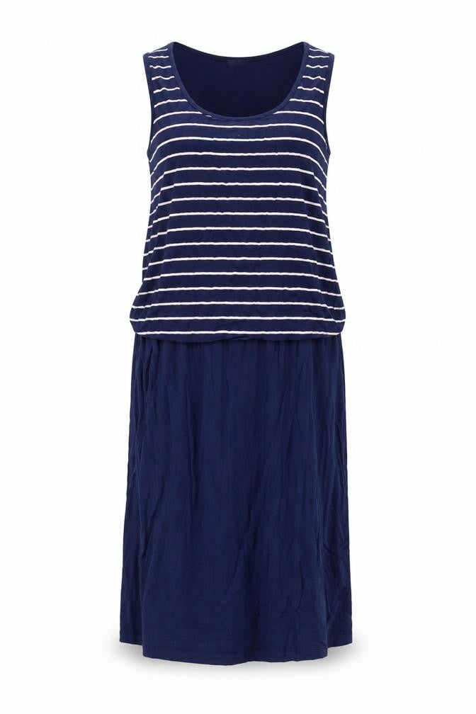 South Womens Blue Sleeveless Striped Dress Size 18