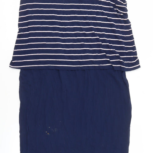 South Womens Blue Sleeveless Striped Dress Size 18