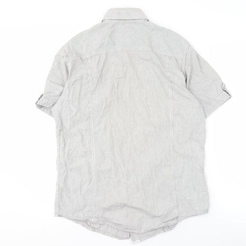 Jordan Craig Men's Grey Striped Button-Up Shirt M