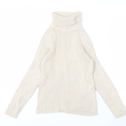 Debbie Morgan Women's Beige Roll Neck Jumper L