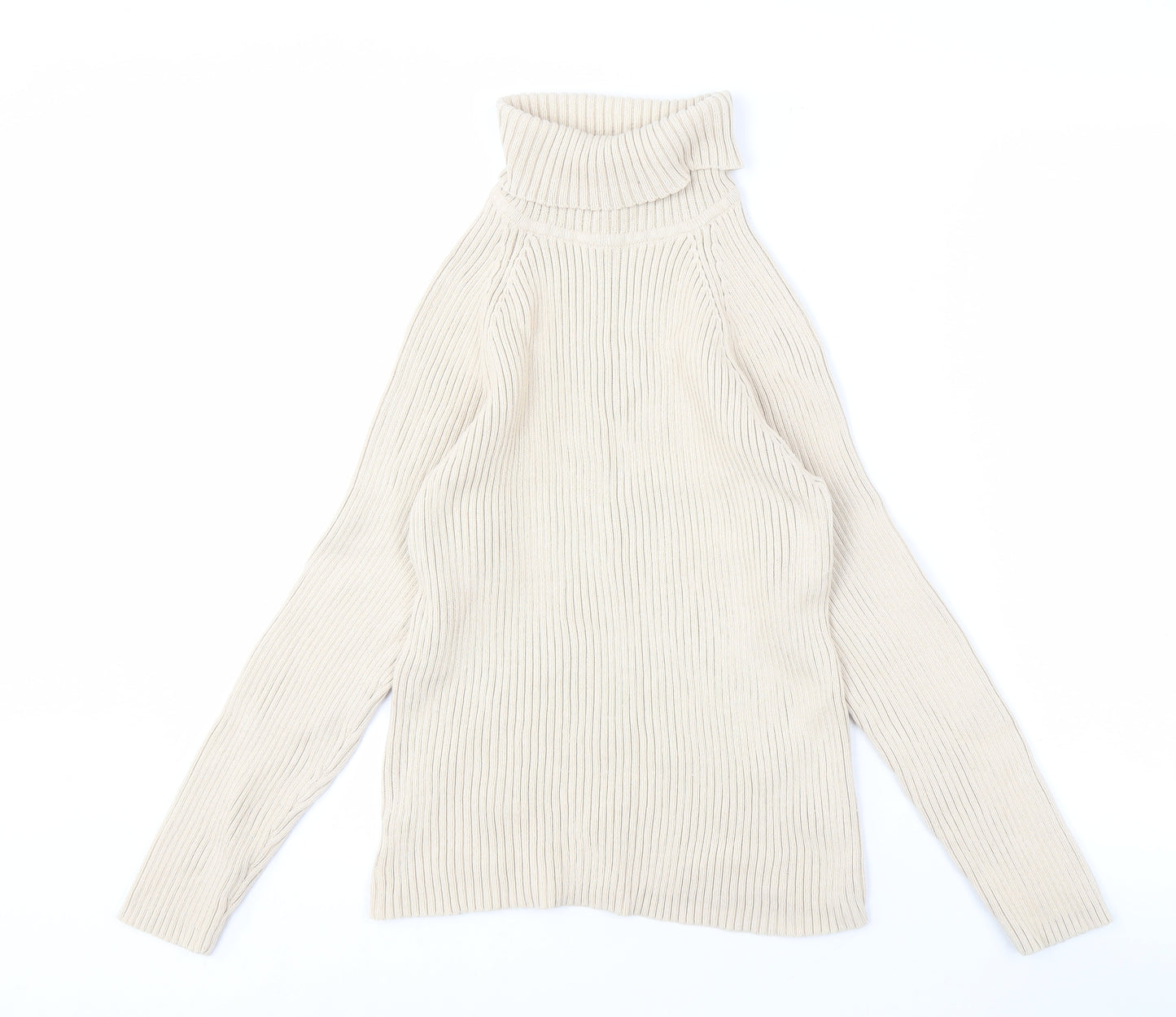 Debbie Morgan Women's Beige Roll Neck Jumper L
