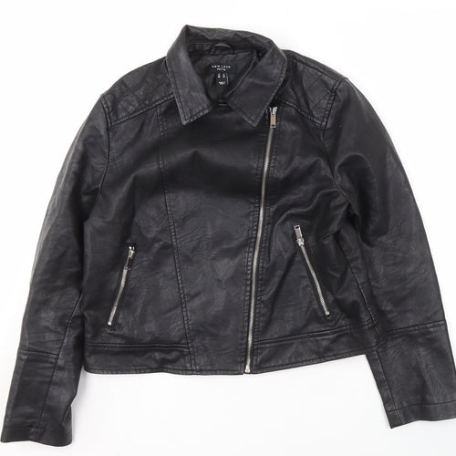 New Look Women's Black Biker Jacket in Size 14 Petite