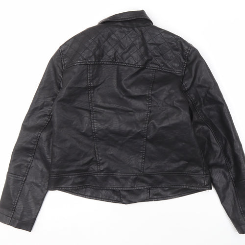 New Look Women's Black Biker Jacket in Size 14 Petite
