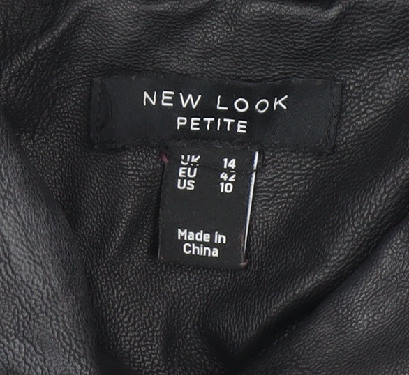 New Look Women's Black Biker Jacket in Size 14 Petite