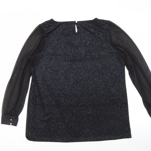 M&Co Women's Black Party Blouse, Size 20, Glitter Accents