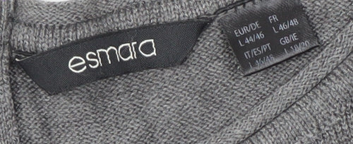 Esmara Women's Grey Relaxed Jumper, Size 16, Boat Neck