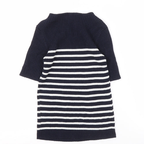 pop Women's Blue Nautical Striped Pullover Jumper Size 2