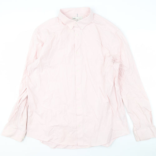Marks and Spencer Men's Pink 2XL Slim Fit Shirt