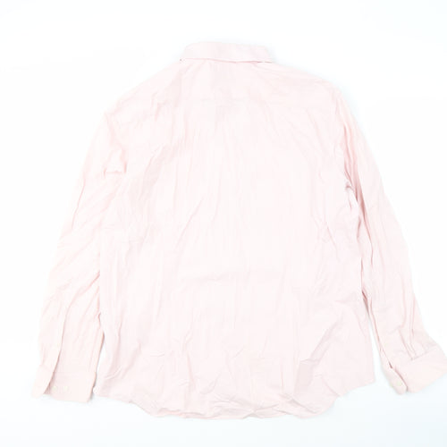 Marks and Spencer Men's Pink 2XL Slim Fit Shirt