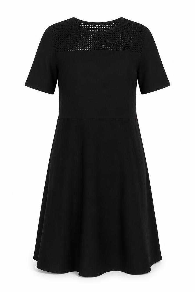 Very Women's Black Crochet Accents Dress Size 8