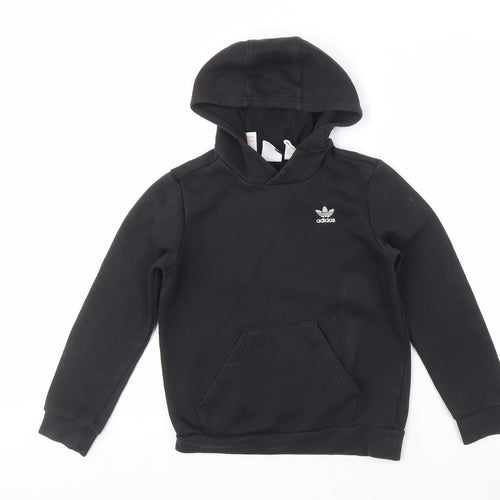 Adidas Boys Black Pullover Hoodie 9-10 Years