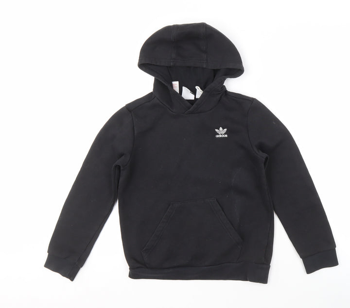 Adidas Boys Black Pullover Hoodie 9-10 Years