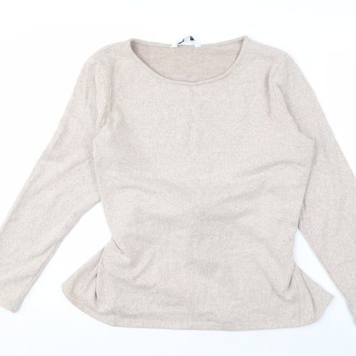 Capsule Women's Beige Pullover Jumper, Round Neck, Long Sleeve