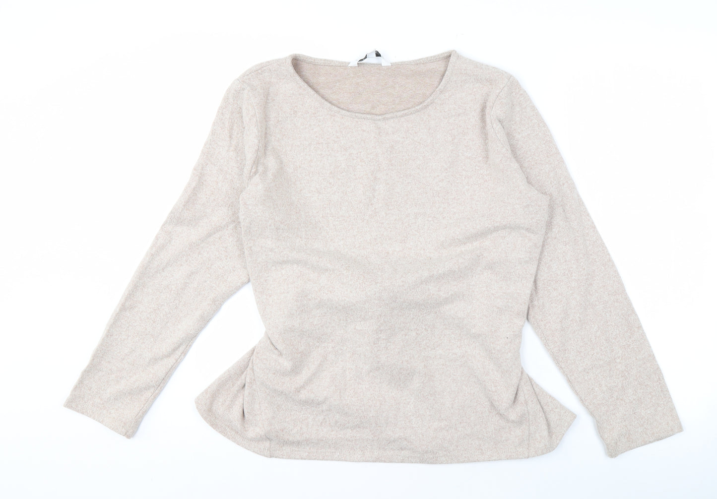 Capsule Women's Beige Pullover Jumper, Round Neck, Long Sleeve
