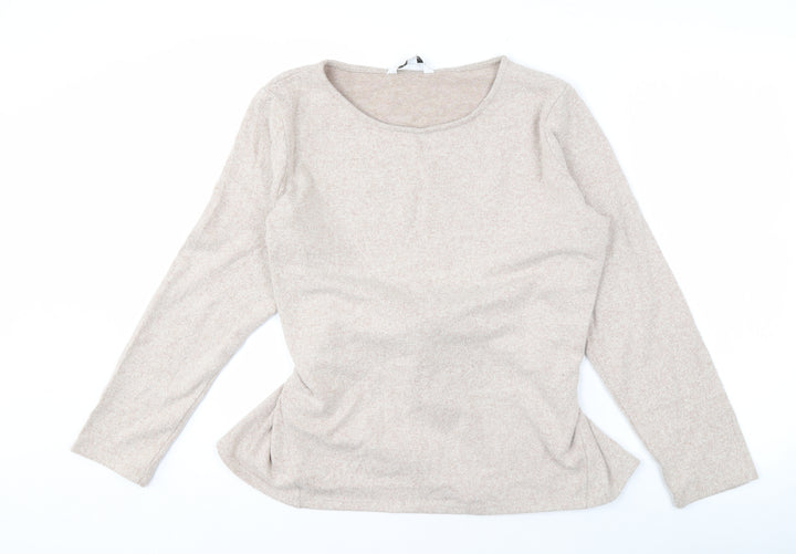 Capsule Women's Beige Pullover Jumper, Round Neck, Long Sleeve