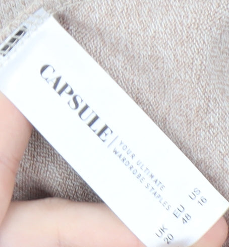 Capsule Women's Beige Pullover Jumper, Round Neck, Long Sleeve