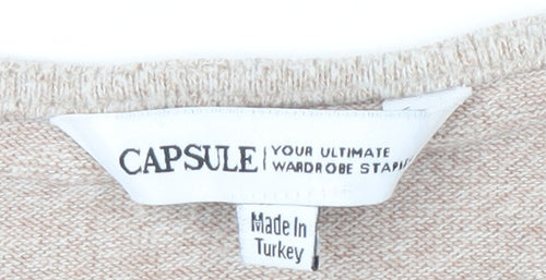 Capsule Women's Beige Pullover Jumper, Round Neck, Long Sleeve