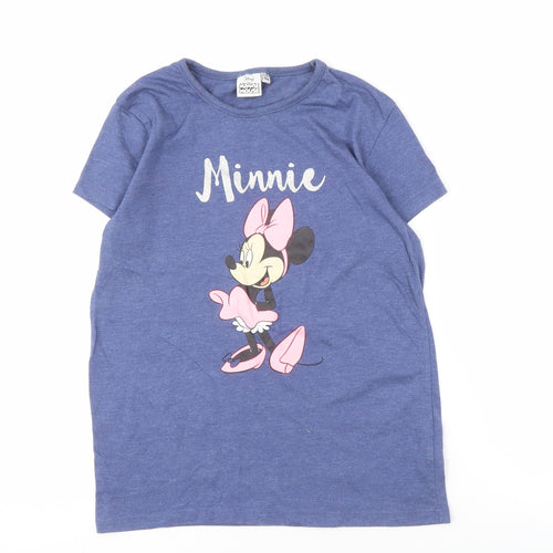 Disney Girls Blue Minnie Mouse T-Shirt 10-11 Years