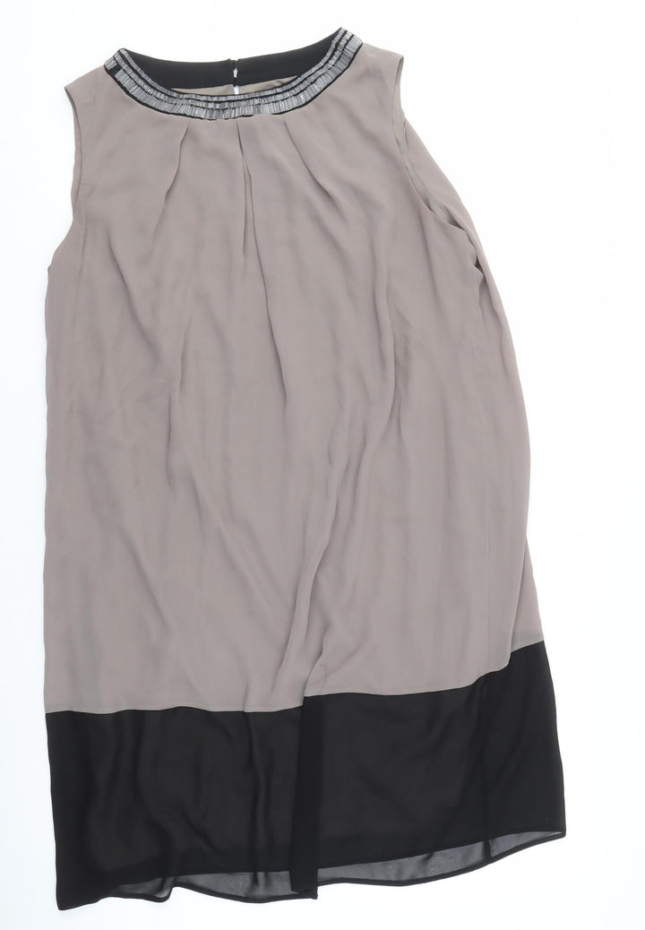 Women's Grey Colourblock Sleeveless Dress - Size 24