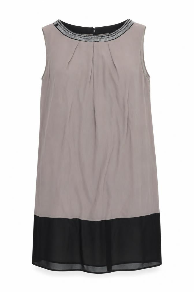 Front view of Women's Grey Colourblock Sleeveless Dress -, size 24
