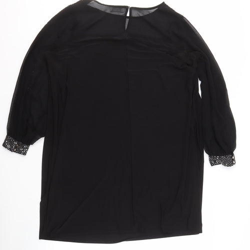 Yours Black Long Sleeve Beaded Women's Plus Size Dress