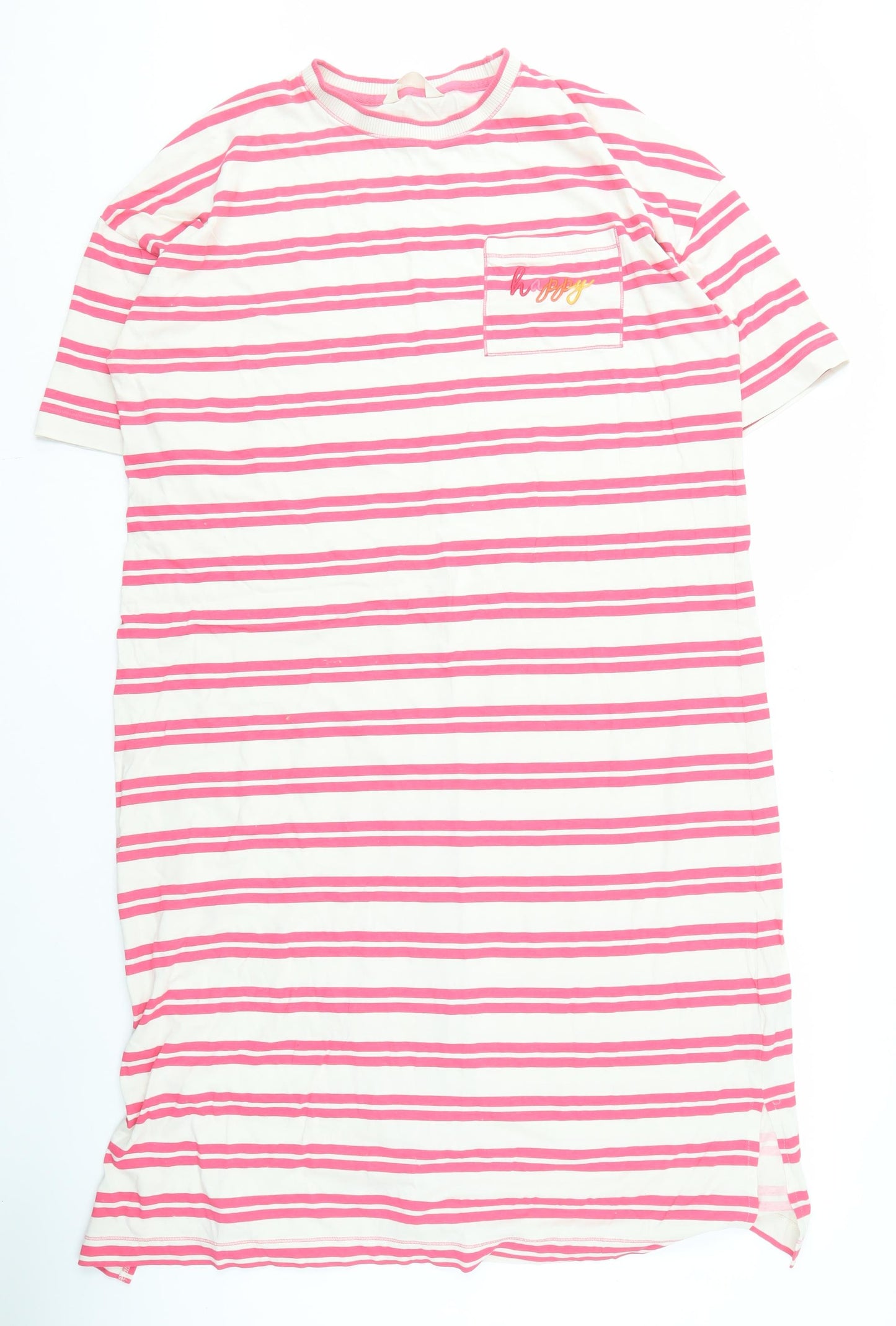 Marks and Spencer Women's Pink L Striped Nightshirt
