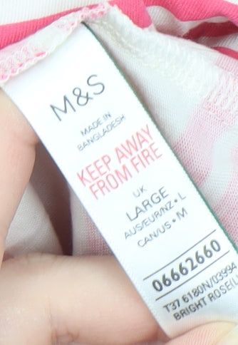Marks and Spencer Women's Pink L Striped Nightshirt