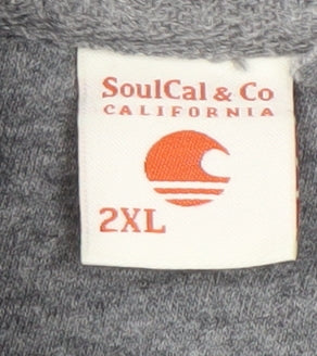 SoulCal & Co Men's Grey Pullover Hoodie 2XL