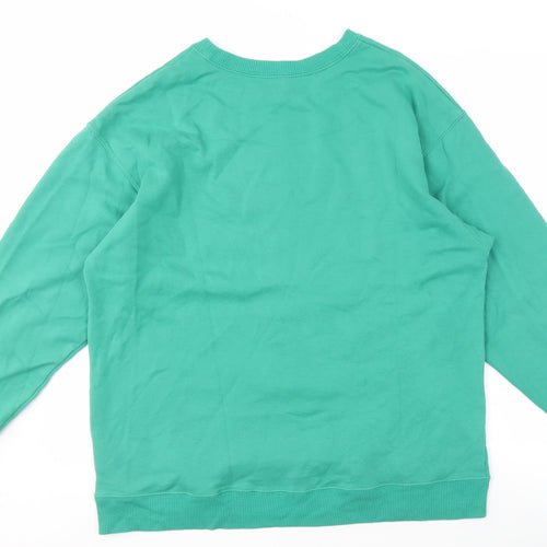 Hollister Men's Green Graphic Pullover Sweatshirt M