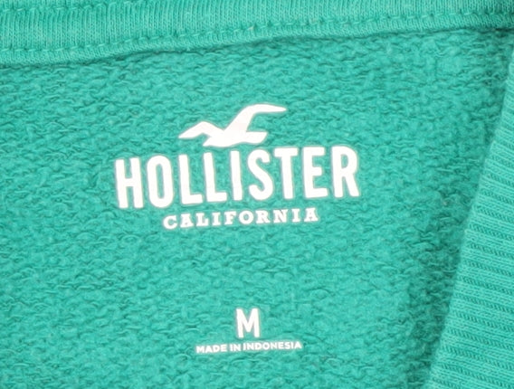Hollister Men's Green Graphic Pullover Sweatshirt M