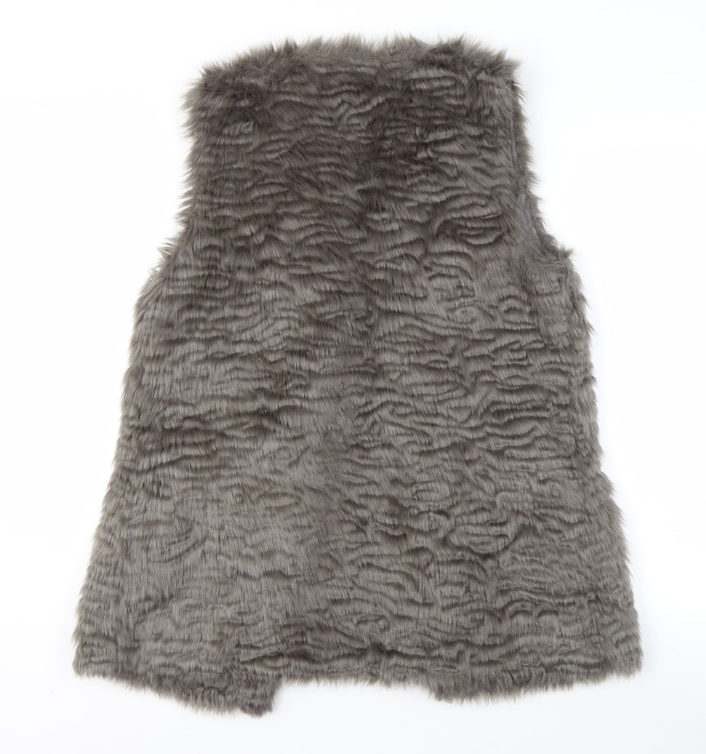 New Look Women's Grey Faux Fur Waistcoat Size 10