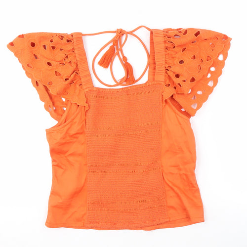 Lipsy Women’s Orange Cropped Blouse, Size 12