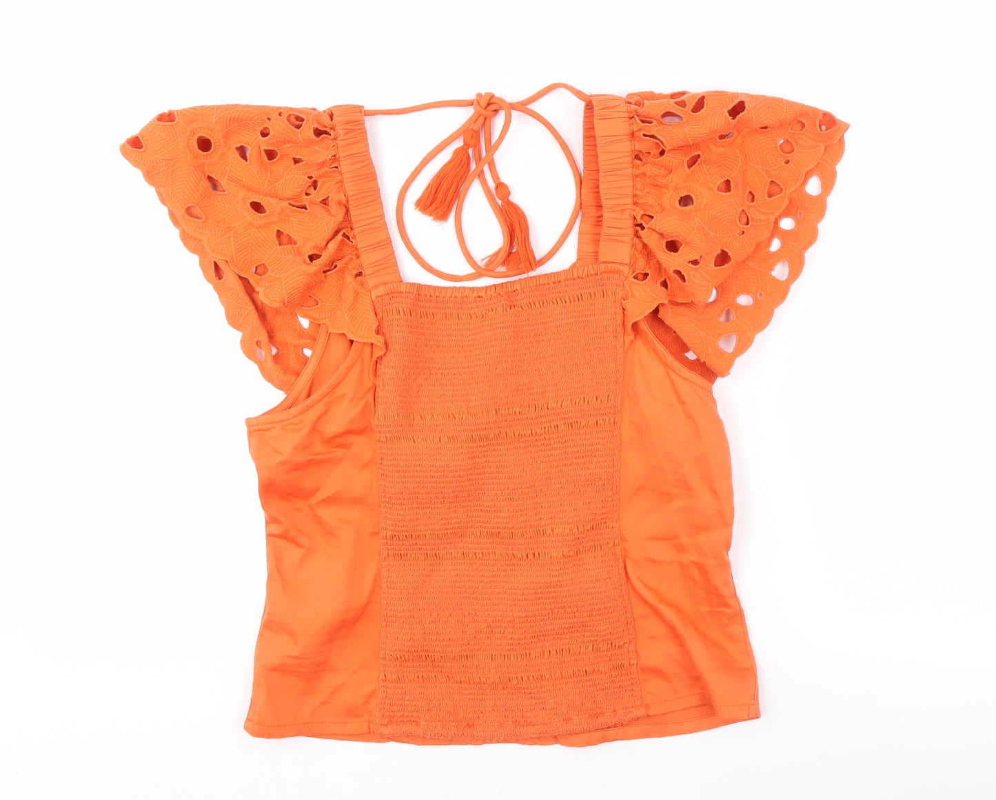 Lipsy Women’s Orange Cropped Blouse, Size 12