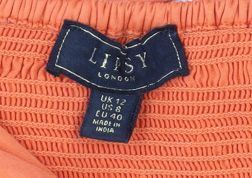 Lipsy Women’s Orange Cropped Blouse, Size 12
