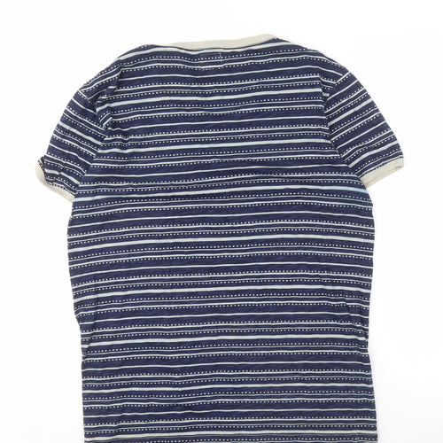 Firetrap Men's Blue Aztec Striped T-Shirt M
