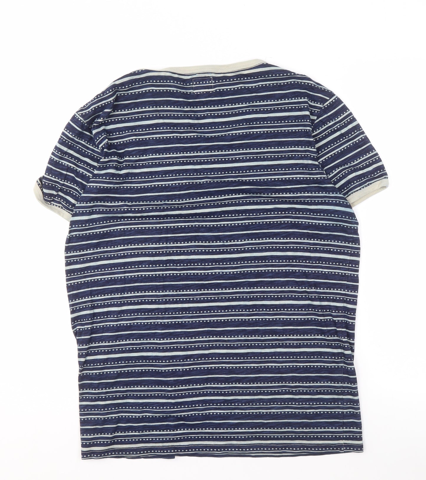 Firetrap Men's Blue Aztec Striped T-Shirt M
