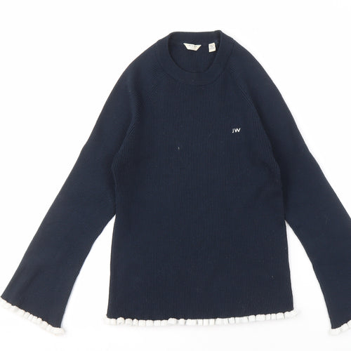 Jack Wills Women's Blue Crew Neck Jumper Size 12