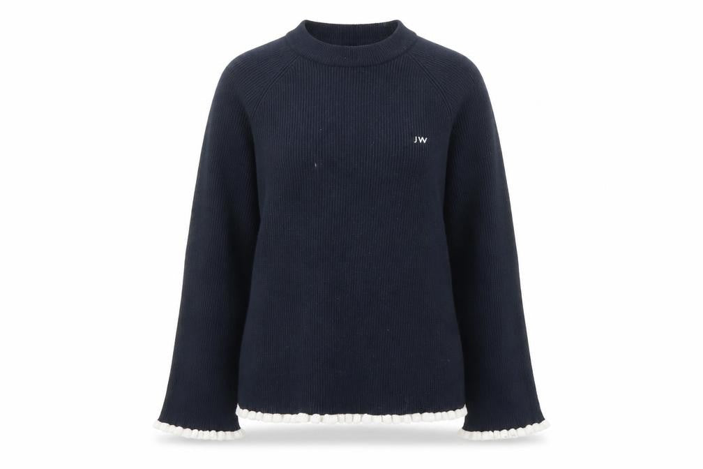 Front view of Jack Wills Women's Blue Crew Neck Jumper, size 12