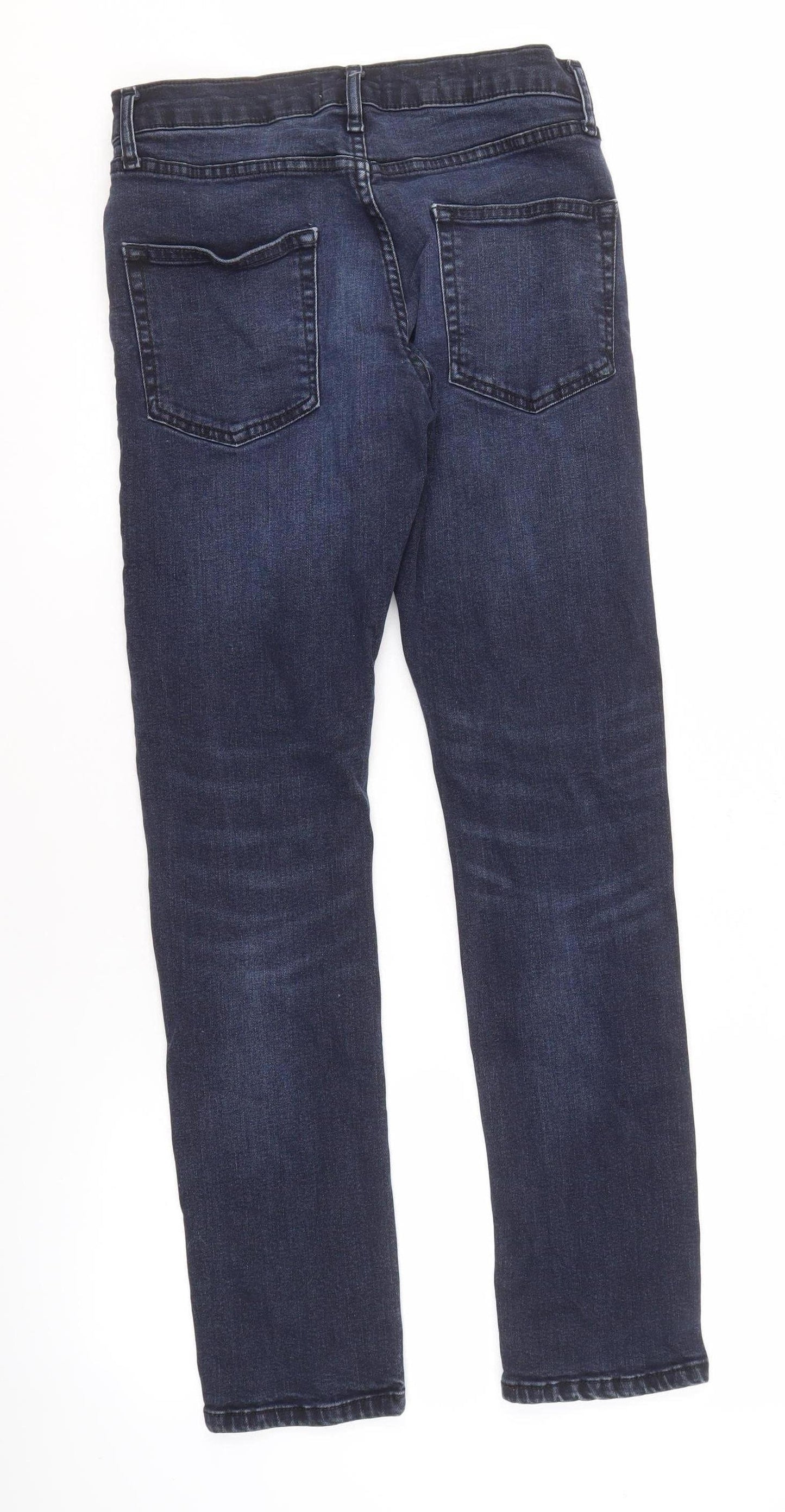 Topman Men's Blue Denim Jeans, Size S, Dark Wash