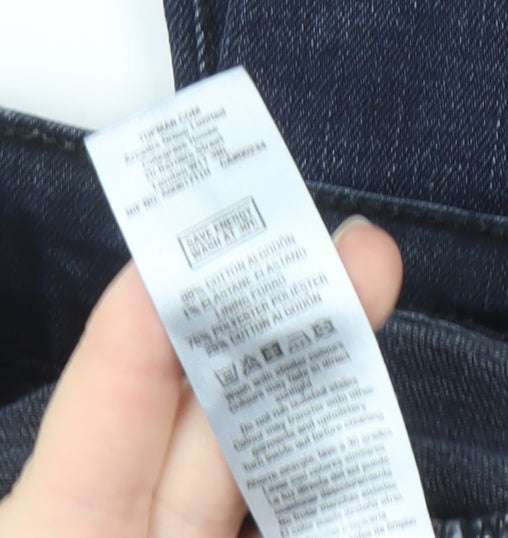 Topman Men's Blue Denim Jeans, Size S, Dark Wash